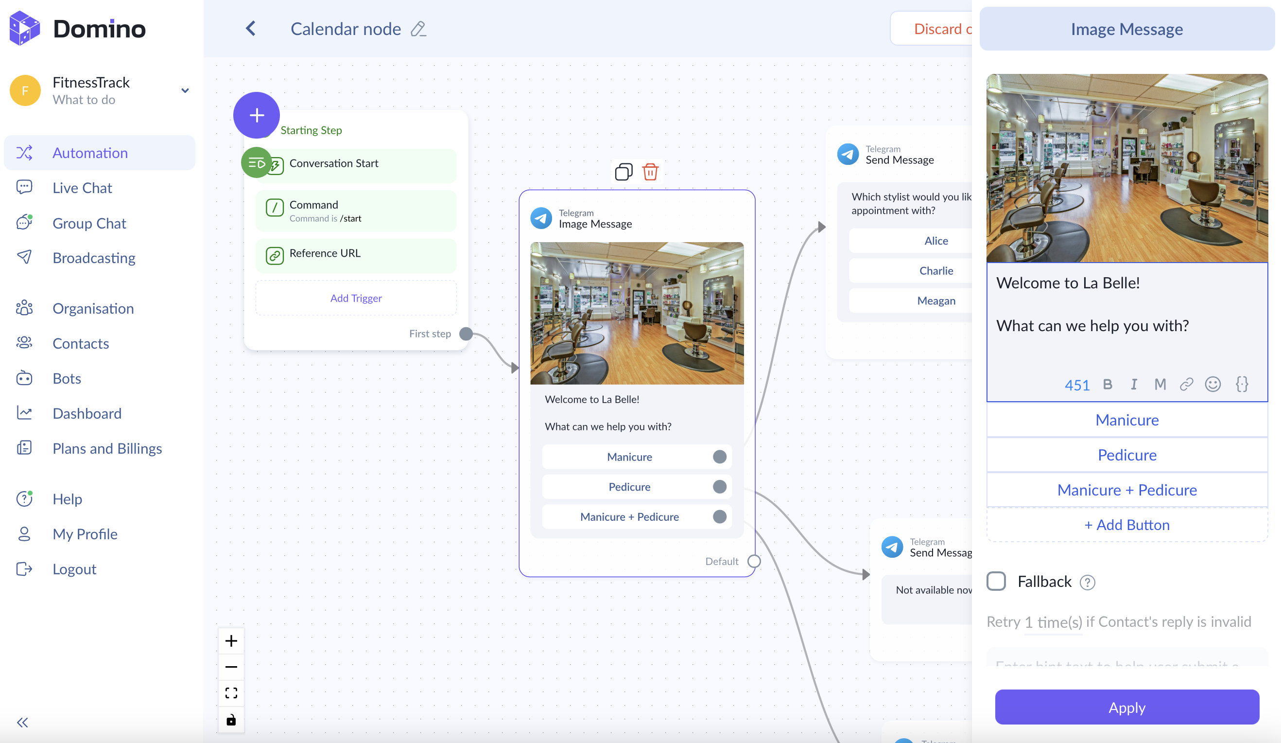 screenshot of Domino CRM